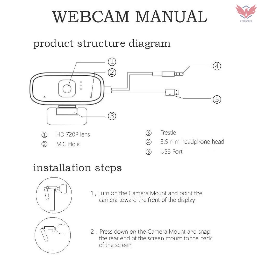 Webcam Fir Tích Hợp Micro Cổng Usb Hỗ Trợ Gọi Video Cho Máy Tính | BigBuy360 - bigbuy360.vn