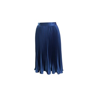 Chân váy xếp ly Oliloi Fashion (Màu xanh navy, Lụa Satin)