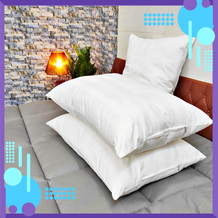 Ruột Gối Lông Vũ Microfiber Cao Cấp Chuẩn Khách Sạn 4-5 Sao Gối Lông Vũ Nhân Tạo Êm Ái, Kháng Khuẩn KT 40x60 -gLoại 1000