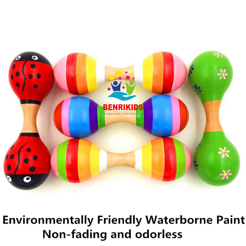 Bộ Đồ Chơi Lục Lạc Cho Bé Cầm Tay Làm Bằng Chất Liệu Gỗ Thông Thân Thiện Với Môi Trường An Toàn Cho Bé