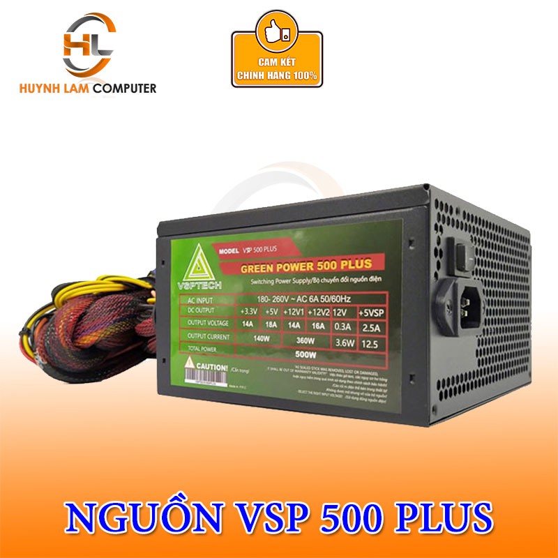 Nguồn Máy Tính 500W VSP 500 Plus Công Suất Thực VSP Phân phối