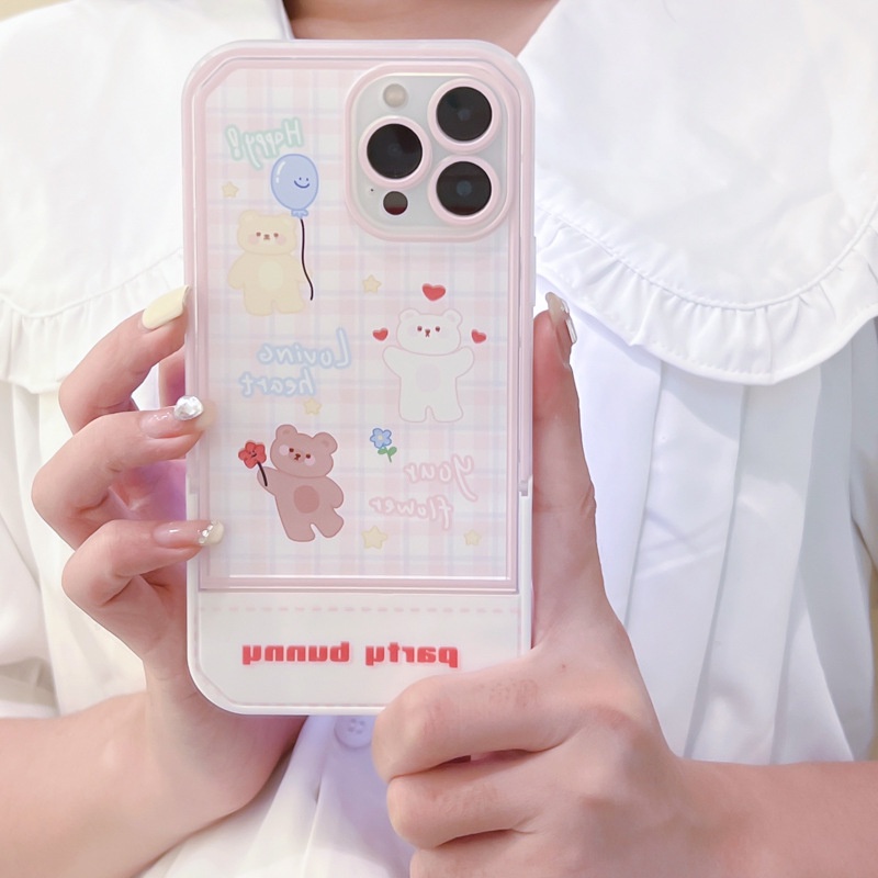 Ốp lưng iphoneỐp Điện Thoại  Kèm Giá Đỡ Tàng Hình Họa Tiết Hoạt Hình Dễ Thương Cho iphone 14 / 13Pro 12 / xs / 6 / 7 / 8PLUSDinuo case