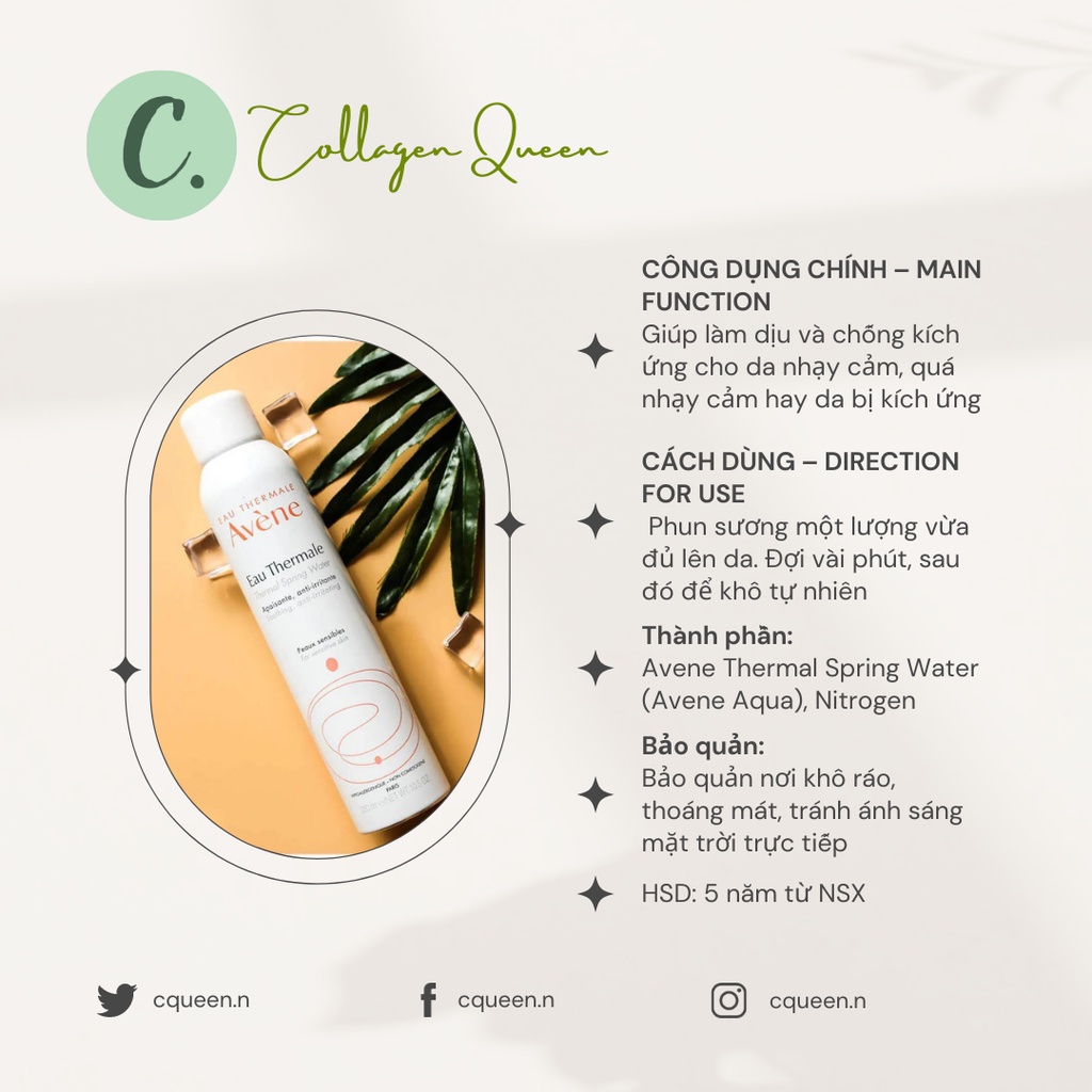 Xịt Khoáng Thermal Spring Water Eau Thermale Avène 300Ml Cấp Nước, Làm Dịu & Giảm Kích Ứng | BigBuy360 - bigbuy360.vn