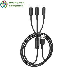 [MẪU MỚI] Cáp Sạc Hoco X25 3 Đầu IPhone - Micro Usb - Type C 1M - BH 6 Tháng 1 đổi 1 (MÀU SẮC NGẪU NHIÊN)