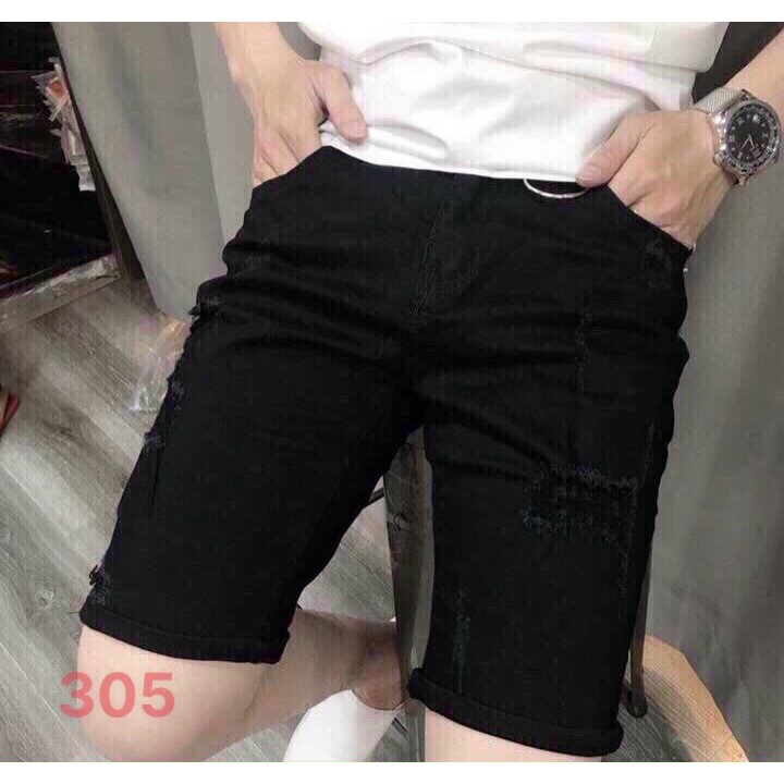 Quần short JEAN nam wash TRẮNG, ĐEN cao cấp SI176210