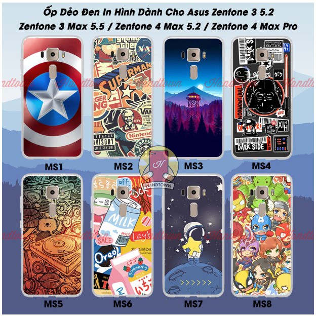 Ốp lưng Asus Zenfone 3 5.2 ZE520KL / 3 Max 5.5 ZC553KL / 4 Max 5.2 ZC520KL / 4 Max Pro ZC554KL dẻo trong in hình Phần A