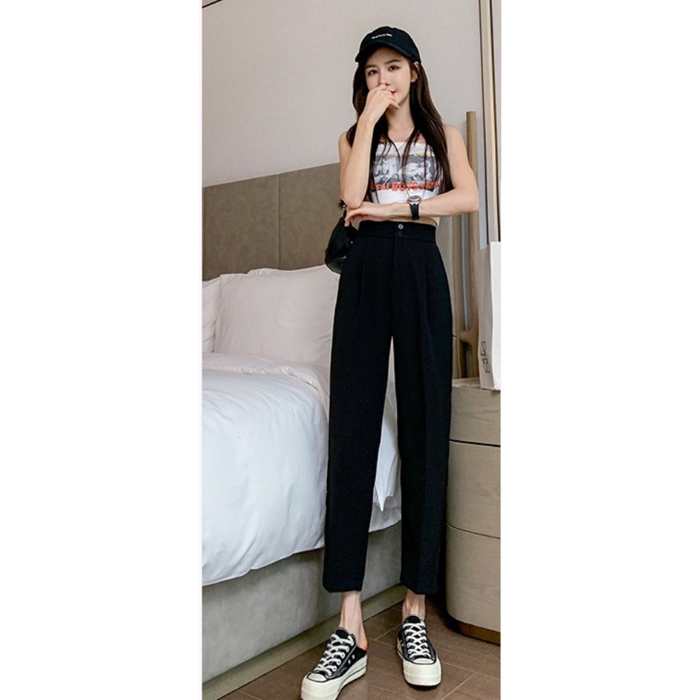 Quần baggy nữ, quần tây nữ 2 cúc chất tuyết mưa cao cấp size 26-30 SKUQ-26A