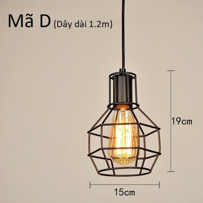 Đèn thả khung sắt nghệ thuật, đèn thả bàn ăn TSDB (gồm bóng)