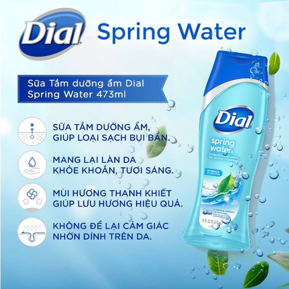 Sữa tắm Dial Body Wash 473 ml Dạng Gel Cấp Ẩm Mịn Màng Da - Chính Hãng Mỹ