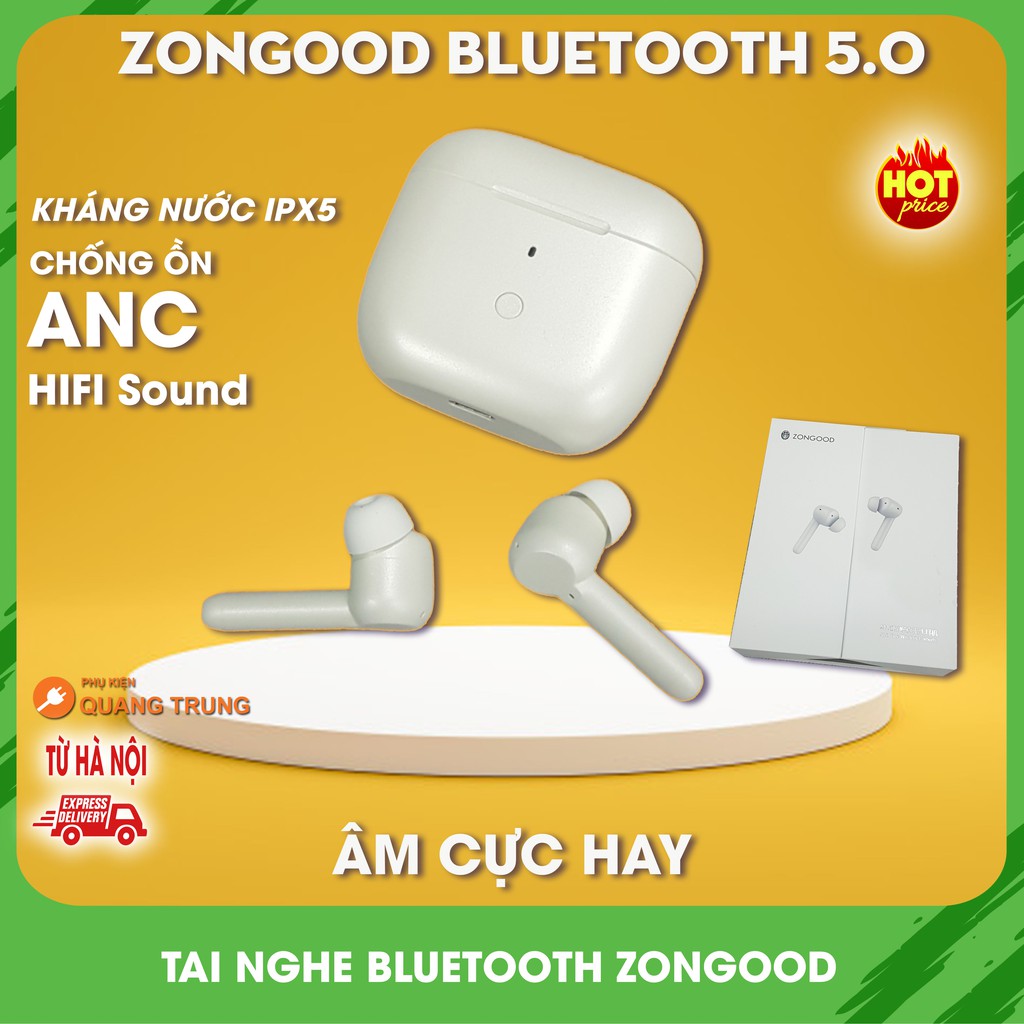 Tai nghe bluetooth ZONGOOD chống ồn chủ động ANC, bluetooth 5.0, có mic và gaming mode, kháng nước ipx5