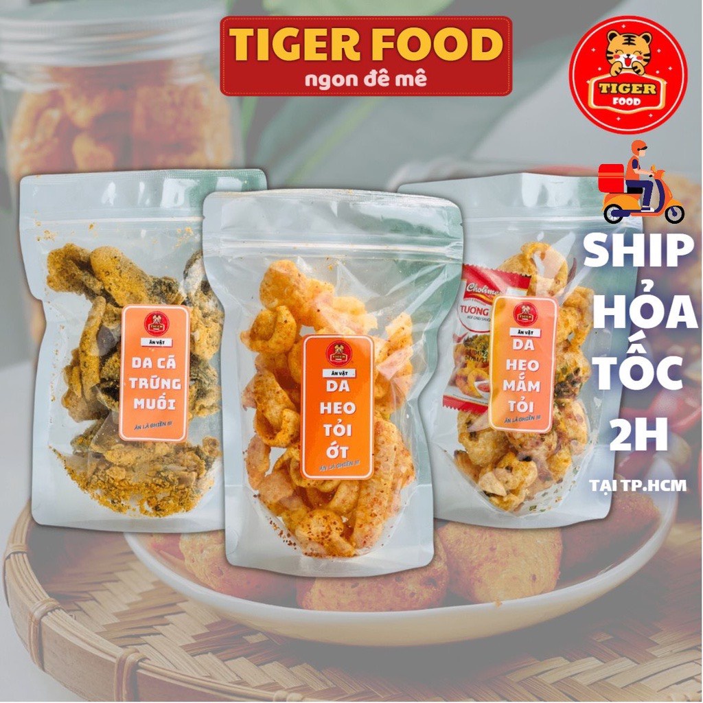Da heo cháy tỏi ớt GIÒN TAN SIÊU NGON TIGER FOOD Ăn vặt da heo chiên giòn tẩm vị Sài Gòn
