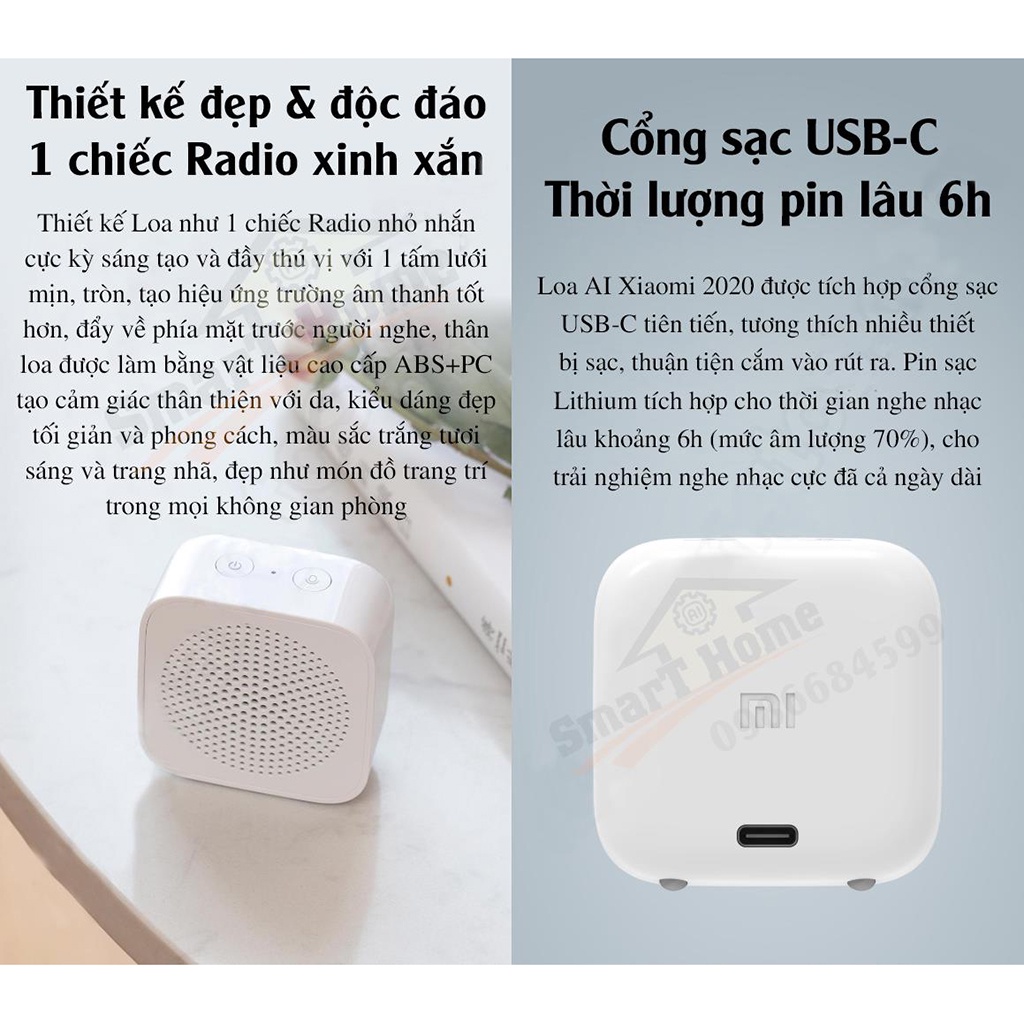 Loa Bluetooth Mini Xiaomi , Loa Mini Xiaomi Thông Minh Kích Thước Chỉ Khoảng 3 Ngón Tay Dễ Dàng Bỏ Vào Túi Mang Đi