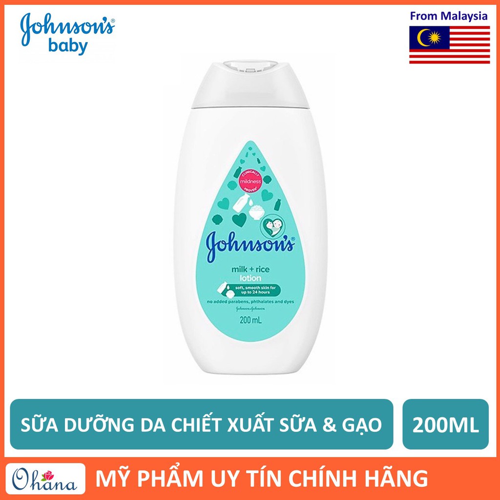 Sữa Dưỡng Thể Chiết Xuất Sữa Và Gạo Johnson's Milk And Rice Baby Lotion 200ml