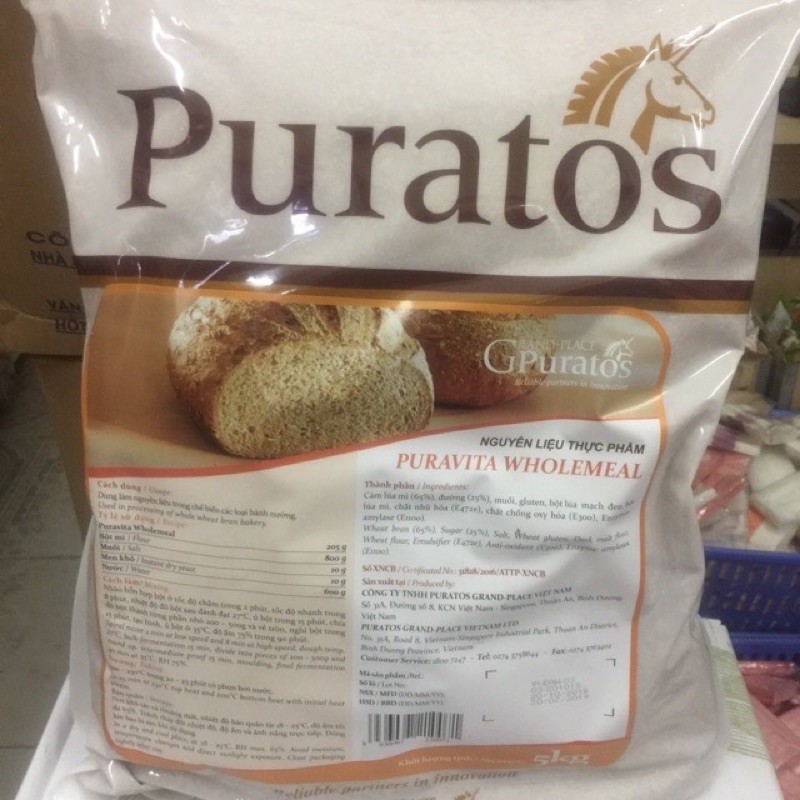 [HOT]Bột mì Đen, nguyên cám túi 5kg của Puratos