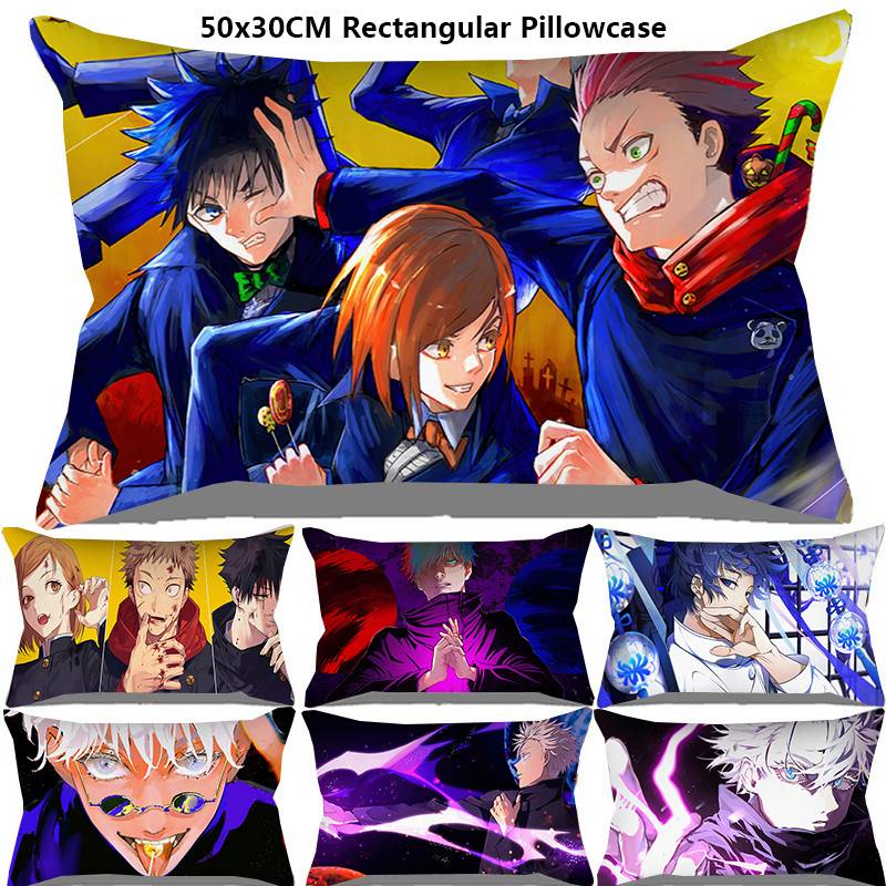 Áo gối chữ nhật 30x50cm họa tiết hoạt hình anime độc đáo trang trí nhà cửa / xe hơi