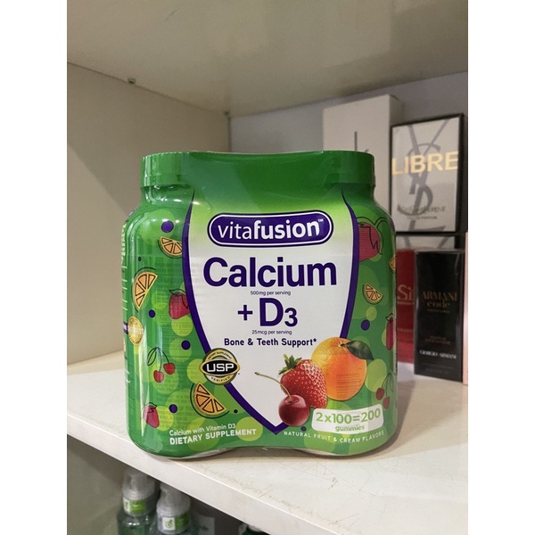Kẹo dẻo bổ sung Canxi Vitafusion Calcium + D3 500mg 100 viên 1 hộp