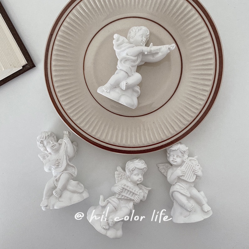 Set 4 tượng thần tình yêu bằng nhựa resin để bàn trang trí