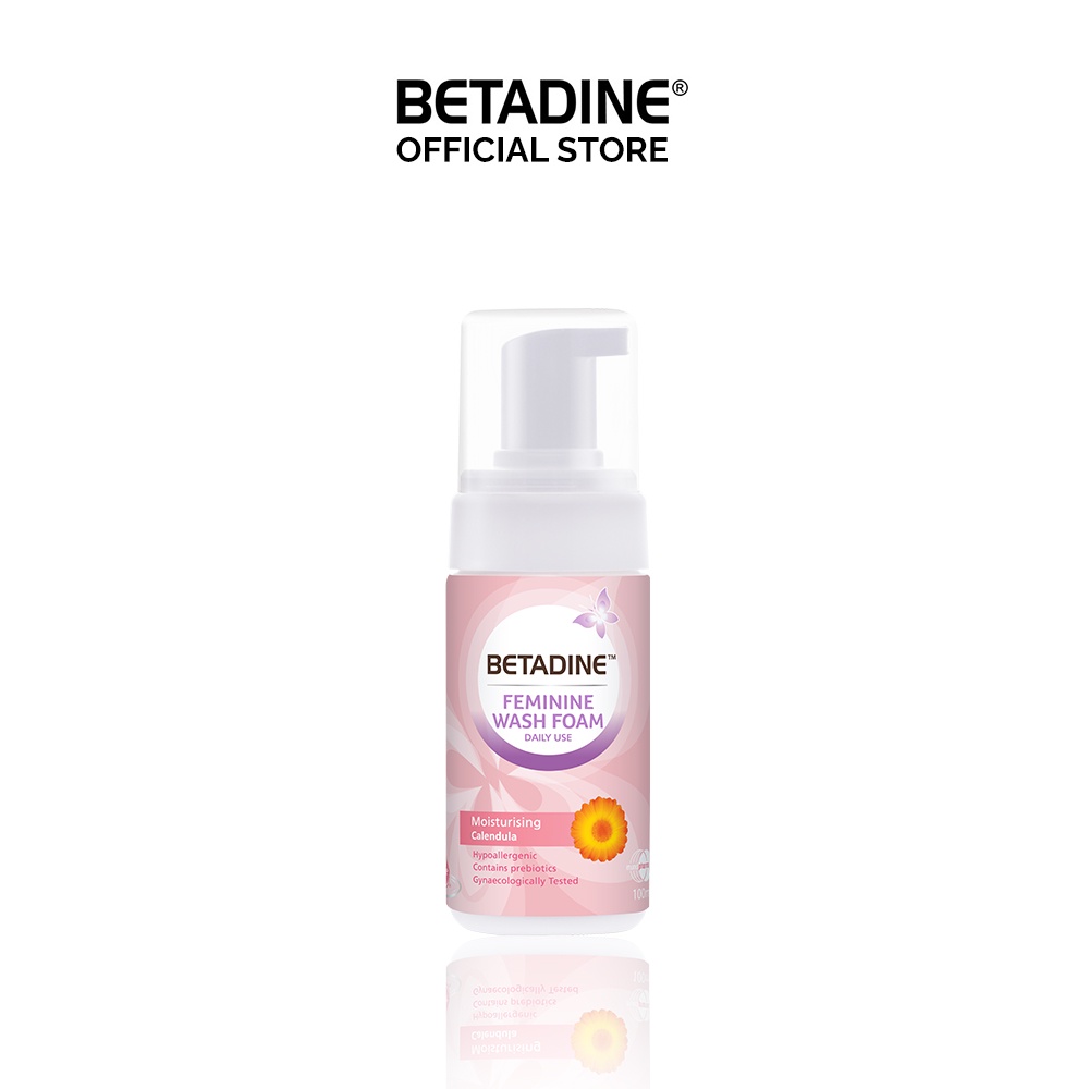 Bọt vệ sinh phụ nữ Betadine Feminine Wash Foam Daily Use Moisturising Calendula 100ml