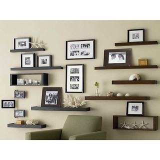 Kệ treo tường 3 thanh 40,50,60cm sâu 13cm gỗ MDF (đen, nâu, vàng, trắng)