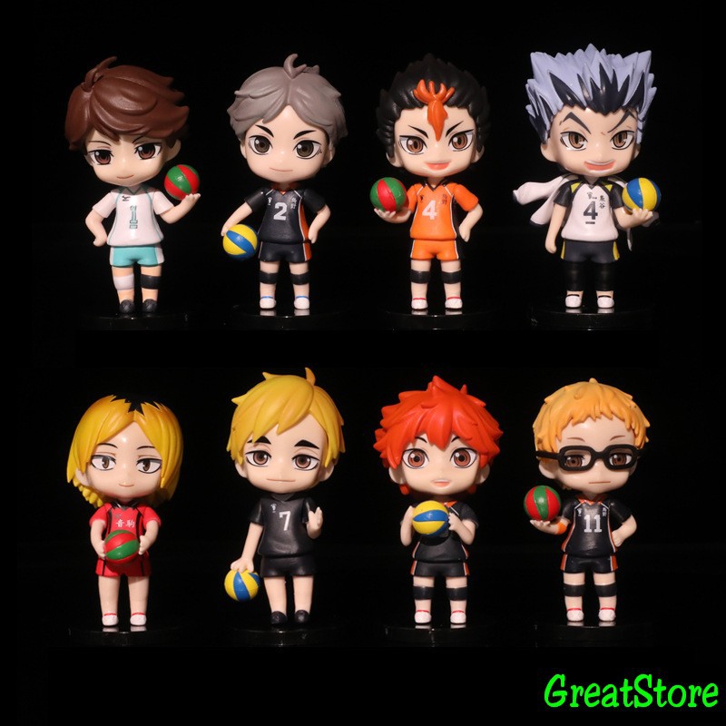 (SẴN) SET 8 MÔ HÌNH VUA BÓNG CHUYỀN Kageyama Tobio,Kozume Kenma,Hinata Shoyo,Toru Oikawa,Tsukishima Kei,Ushujima Wakatos