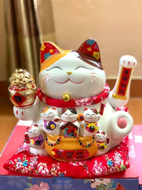 3 cỡ mèo thần tài cầm hũ vàng THIÊN KIM VẠN LƯỢNG | BigBuy360 - bigbuy360.vn