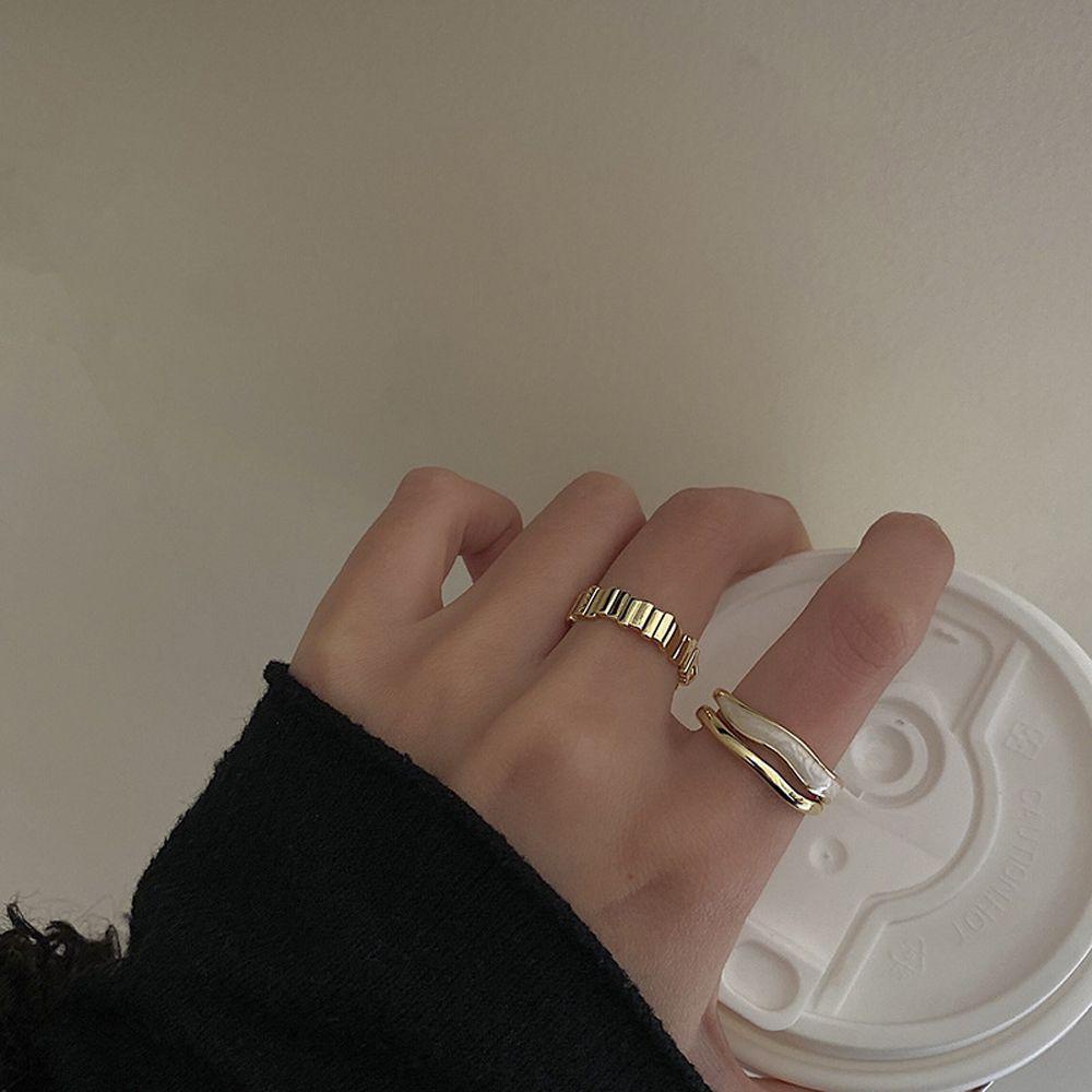 Nhẫn 2 Lớp Kiểu Dáng Đơn Giản Sang Trọng|Trang Sức Thời Trang Hở