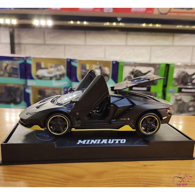 Mô hình hợp kim siêu xe Lamborghi LP770-4 tỉ lệ 1:32 màu đen nhám