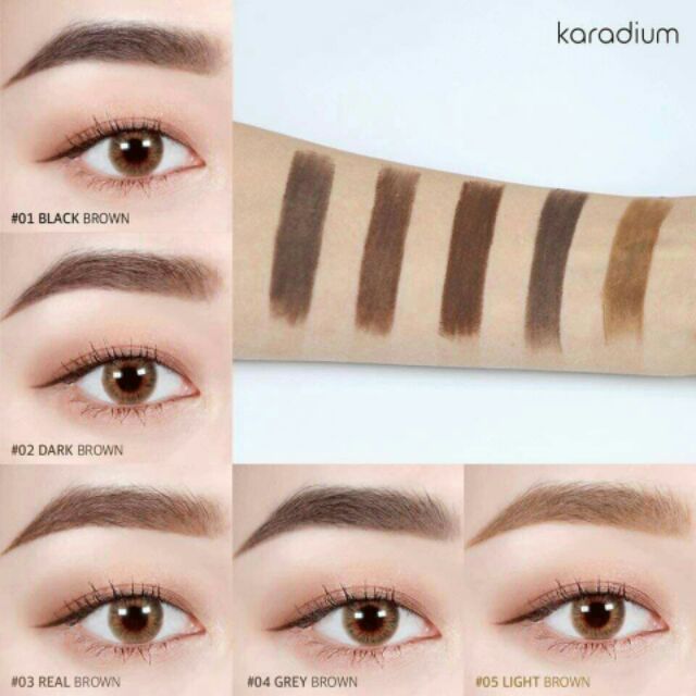 Chì kẻ mày hai đầu karadium flat eyebrown pencil