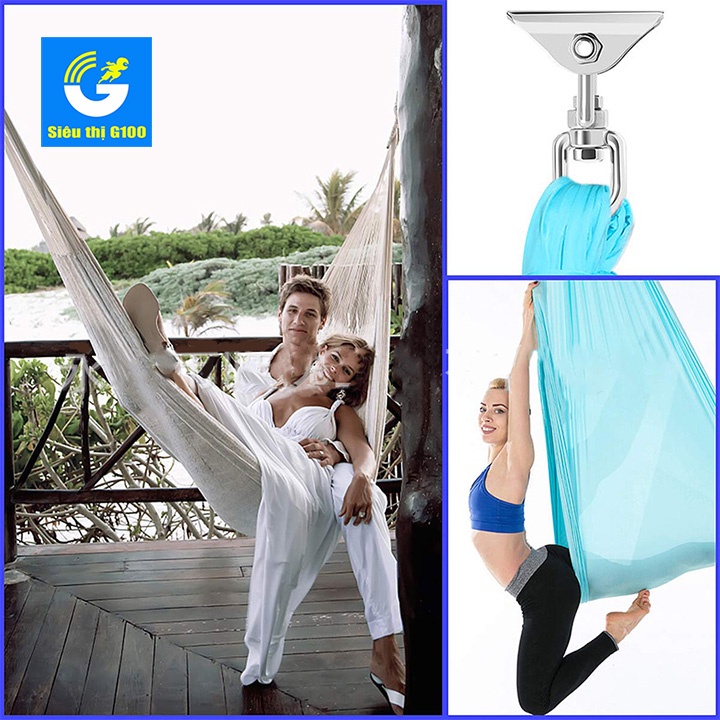 Bộ móc treo xoay yoga treo xích đu inox