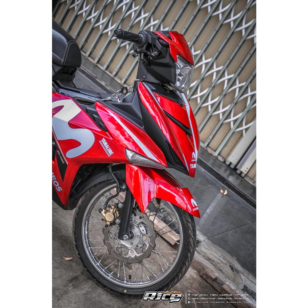 Tem Rời Dán Xe Exciter 150 Mẫu Movistar Đỏ Trắng Đen Chữ Y15ZR Cực Đẹp, Hàng 3 Lớp Chất Lượng Cao .Team Decal