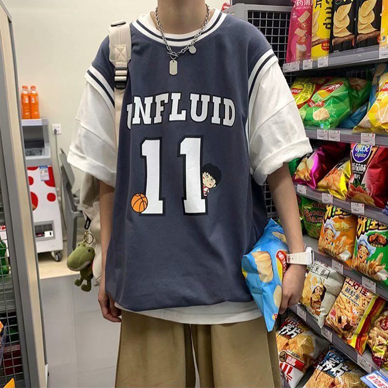 T-shirt Quần áo thể thao Bộ Đồ Thể Thao Bóng Rổ Ngắn Tay Thời Trang Mùa Hè Hàn Quốc Dành Cho Nam