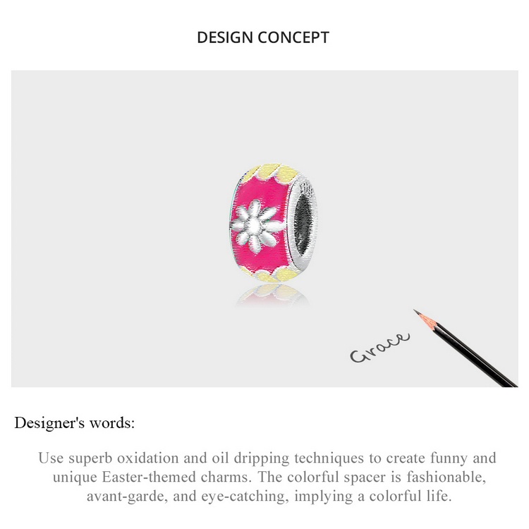 Hạt xỏ lỗ BAMOER SCC2120 chất liệu 925 bạc nhiều màu sắc làm trang sức thủ công