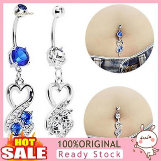 Khuyên xỏ rốn hình trái tim đính đá duyên dáng