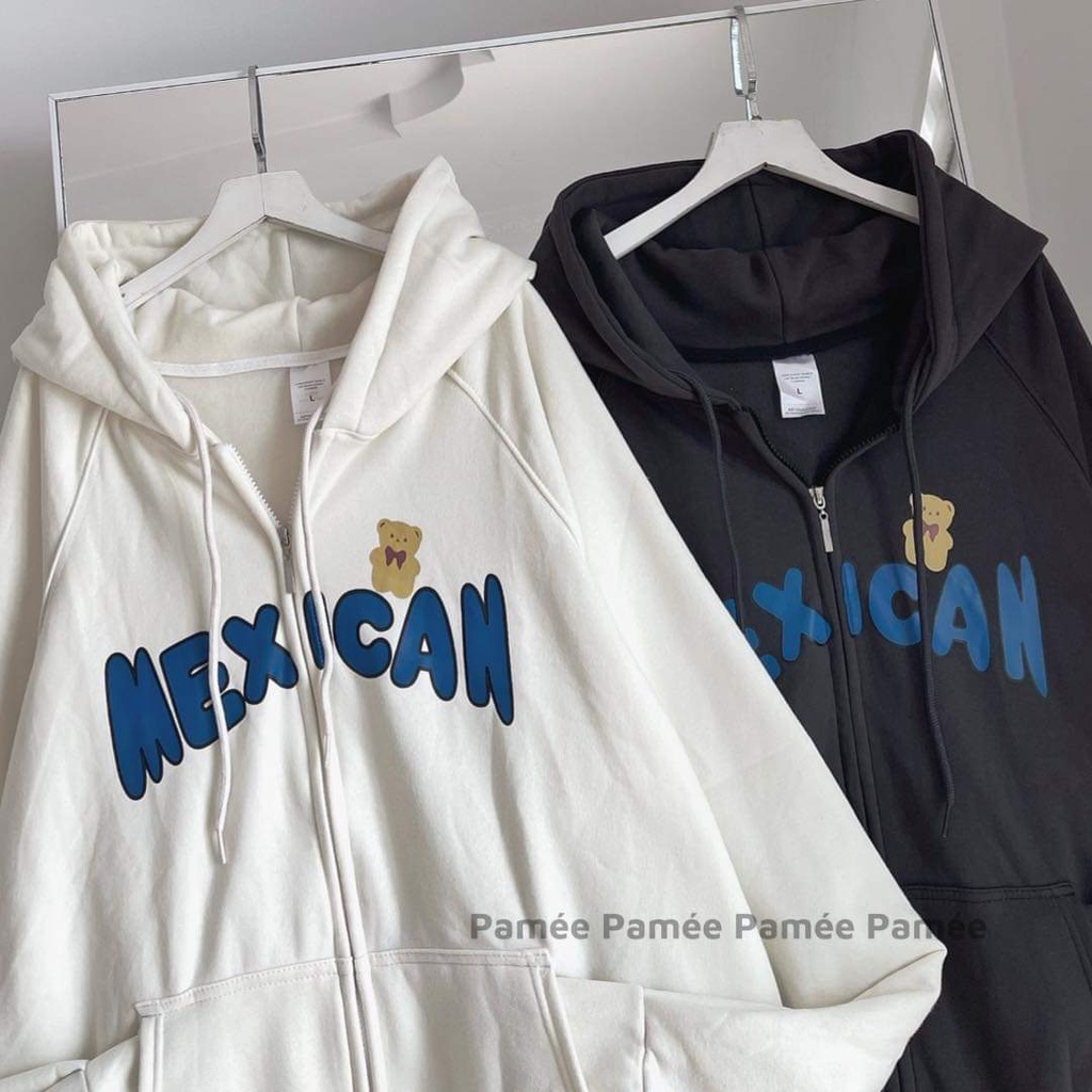 Áo khoác nỉ hoodie unisex mũ 2 lớp form rộng Mexican phong cách cá tính nam nữ mặc