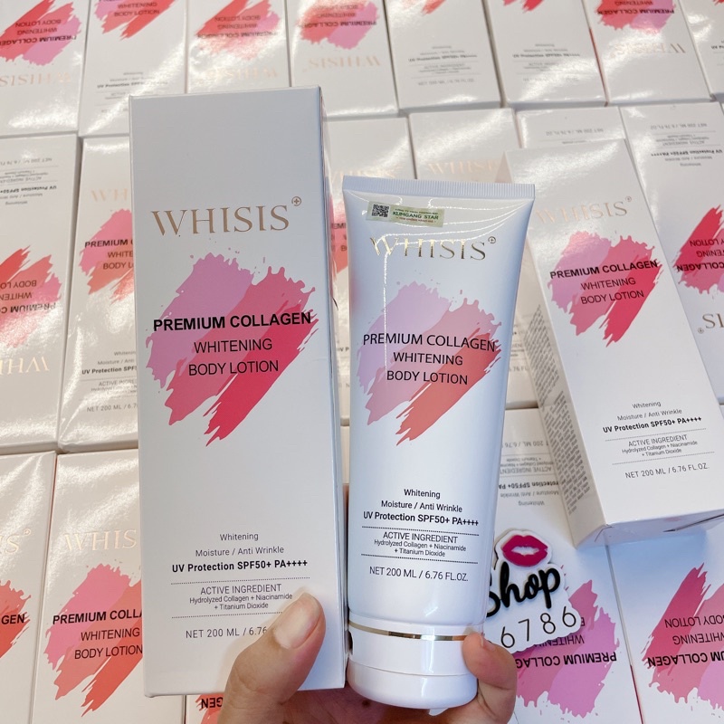 Dưỡng Thể Trắng Da WHISIS PERMIUM COLLAGEN WHITENING BODY LOTION 200ml