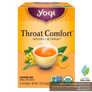 Trà Hữu Cơ Yogi Throat Comfort, Giúp Làm Dịu Cổ Họng