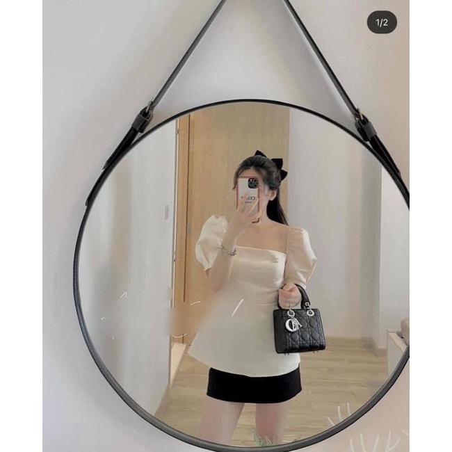 Siêu Rẻ - DI O Lady Bản 3 Ô Da Lì Khóa Bạc Full Box Siêu Đẹp