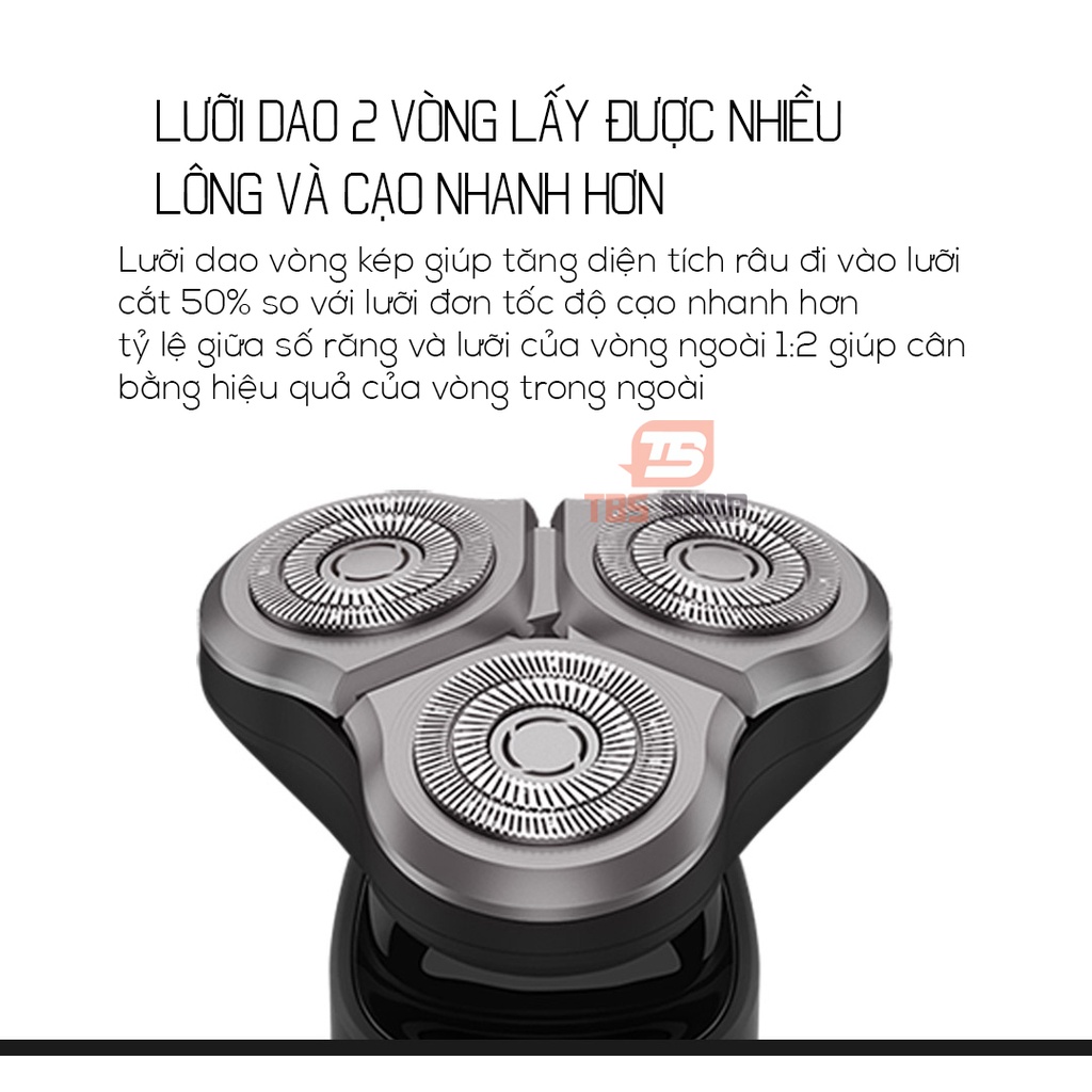 Máy cạo râu cao cấp Xiaomi Mijia S500, Kháng Nước, 3D Cực êm mượt mà