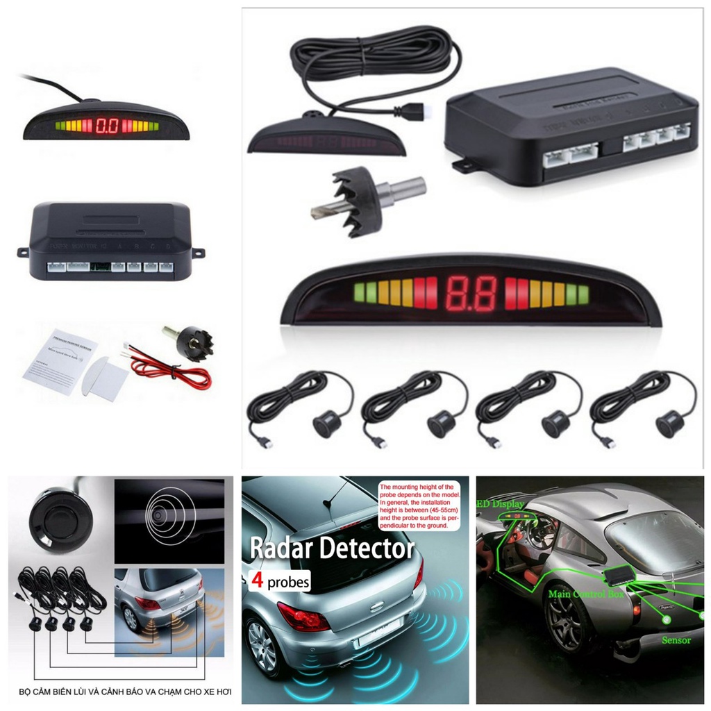 (LOẠI TỐT) Bộ cảm biến lùi ô tô có cảnh báo ngăn ngừa va chạm mẫu mới siêu nhạy dễ dàng lắp đặt cho các xe | BigBuy360 - bigbuy360.vn