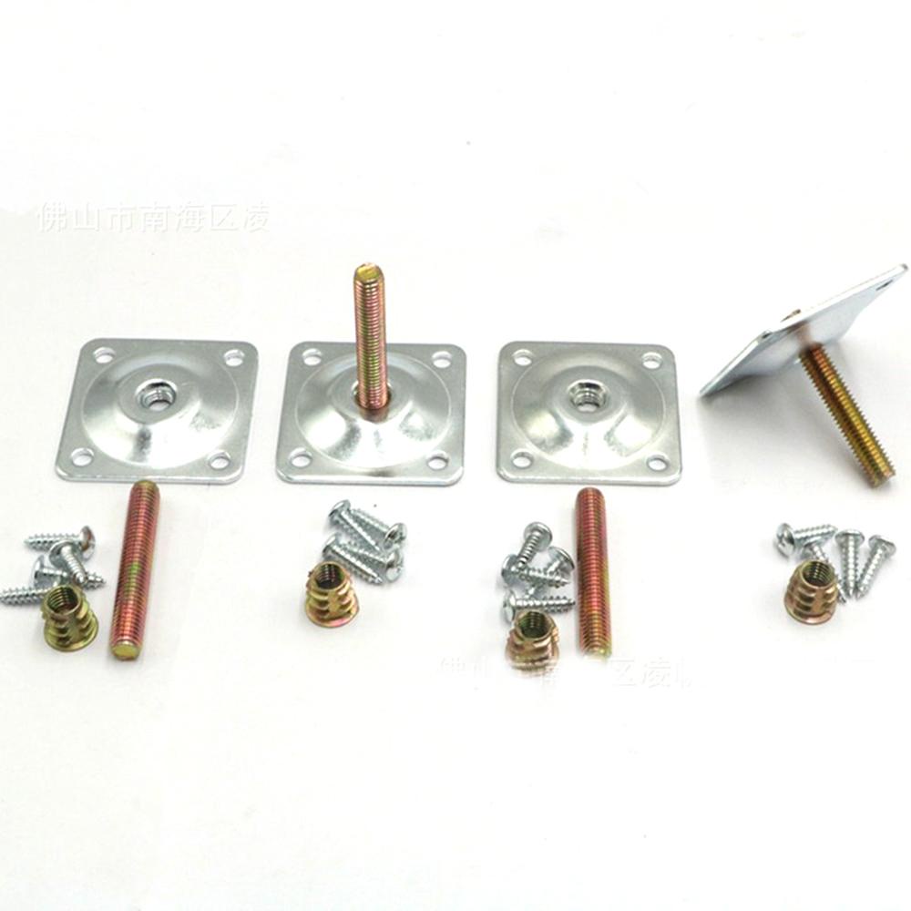 Bộ 4 Chân Ghế Sofa Kèm Ốc Vít Và Bu Lông Hình Chữ T M8 Mạ Bạc Màu Ngà