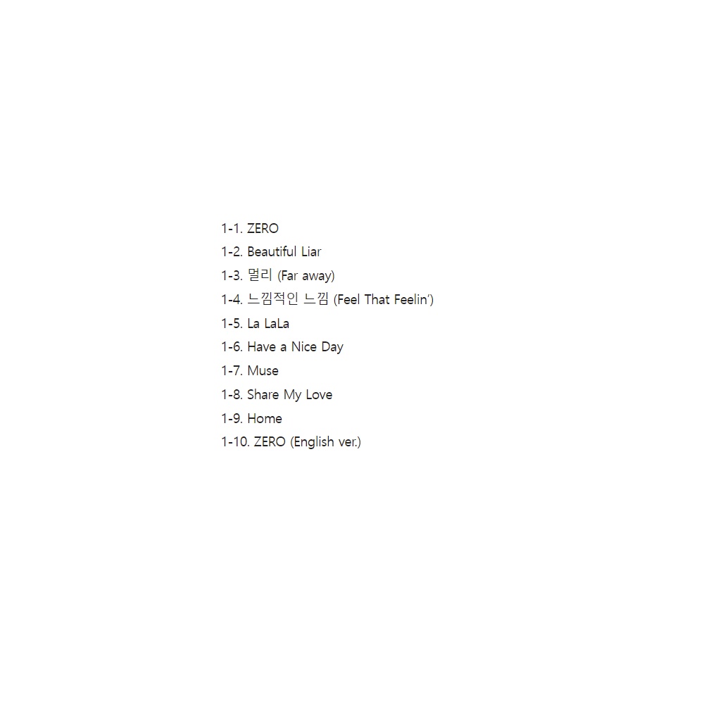 Album Super Junior-D&E - 1st Full Album - Đếm Ngược - ZERO, Đếm Ngược, được, be, California Ver Love.