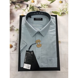 áo sơ mi nam cộc tay OWEN mới BA20576NT