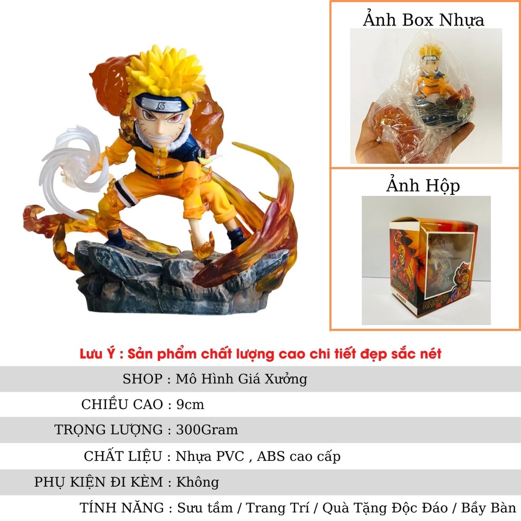 Mô hình Naruto nhất vỹ đang sử dụng rasengan siêu đẹp hàng cực nét cao 9 cm hokage làng lá  jinchuriki cửu vĩ  figue mô