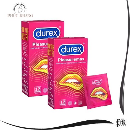 Bộ 2 Bao cao su Durex Pleasuremax 12 cái