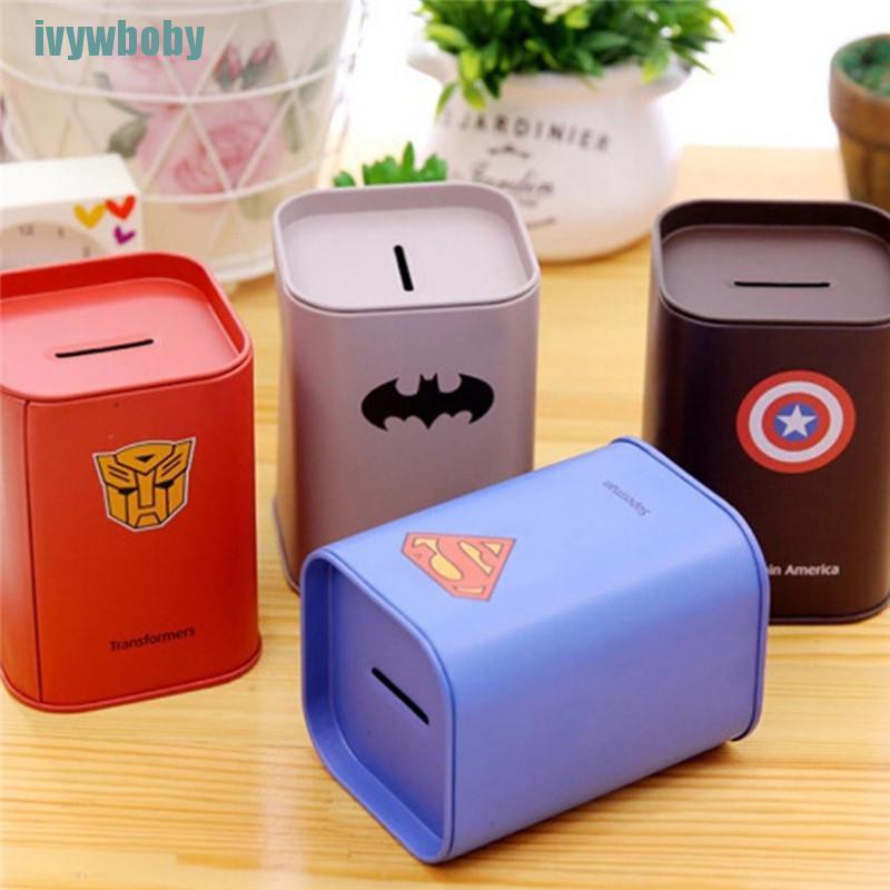 Mini Hộp đựng tiền tiết kiệm hình siêu anh hùng/người dơi làm quà sinh nhật cho trẻ em