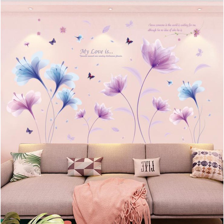 Decal dán tường tranh trang trí phòng ngủ, phòng cưới lãng mạn AmyShop