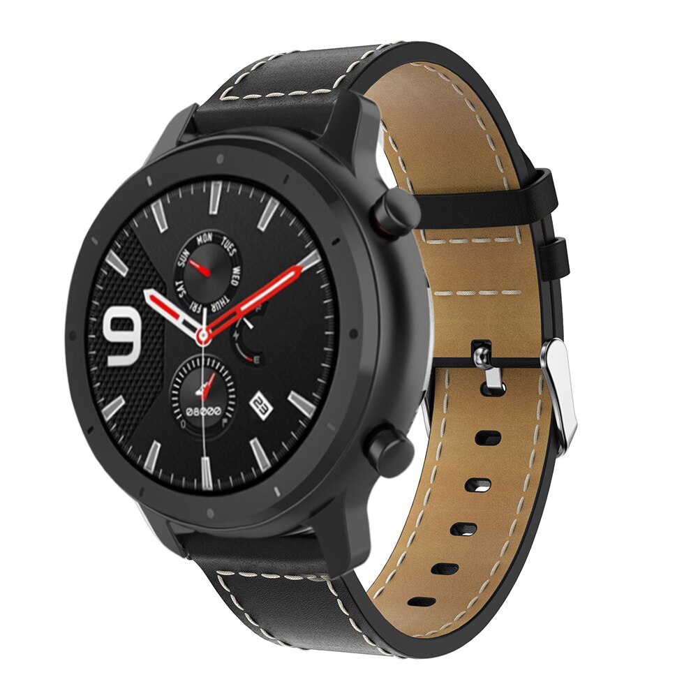 Dây đeo đồng hồ thông minh bằng da 22mm cho Xiaomi Huami Amazfit GTR 47mm Amazfit Sport 3