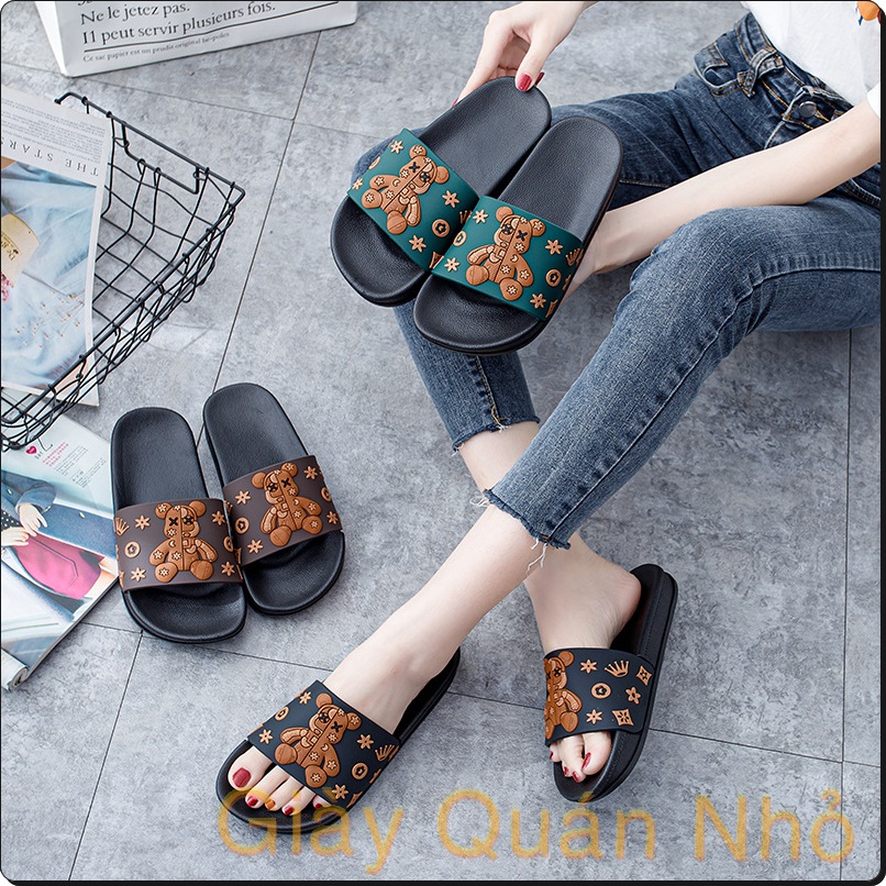 Dép nữ thời trang, hình gấu, đi trong nhà hoặc đi chơi quá đẹp.