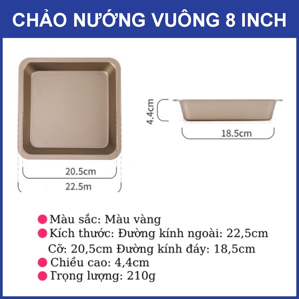 Khuôn làm bánh cao cấp chống dính SET 5 chiếc, khuôn nướng bánh cupcake, pizza, bánh mì bằng thép carbon an toàn