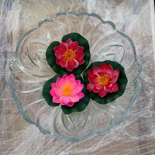 Bát thả hoa thủy tinh dày dặn, bát thả hoa có chân decor bàn thờ thần tài